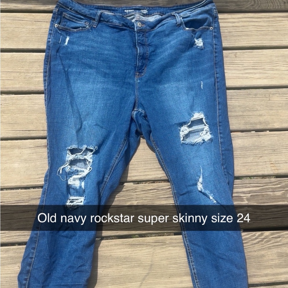 Old Navy Distressed Blue Jeans